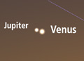 Merkur und Jupiter am Abendhimmel